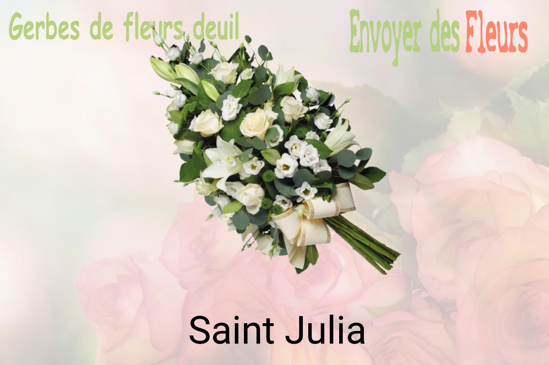Gerbe de fleurs de deuil livrée à Saint-Julia